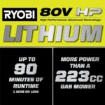 RYOBI 80v Hp brushless 30″ self-propelled dual-blade lawn mower kit - Image 15