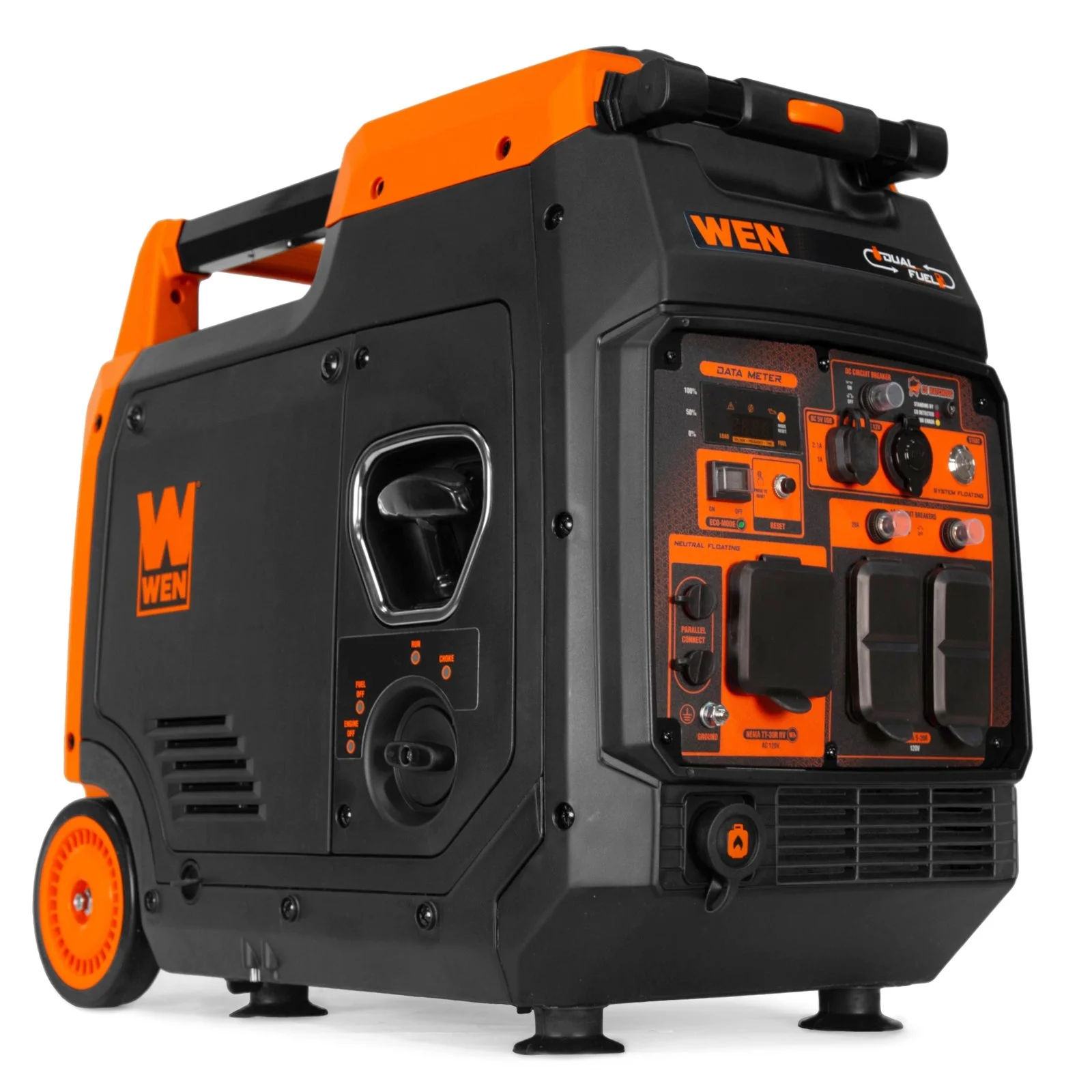 1-250-1.webp WEN DF480iX Quiet and Lightweight 4800-Watt Dual Fuel RV-Ready Electric Starts. - Image 1