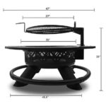 Red Mountain Valley 47 in. Wood-Burning Fire Pit with Adjustable BBQ Grate, Geometric - Image 4