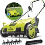 Sun Joe AJ805E 15″ Electric Dethatcher & Scarifier, 13-Amp, 5-Position Height, 13.2-Gal Bag, Airboost