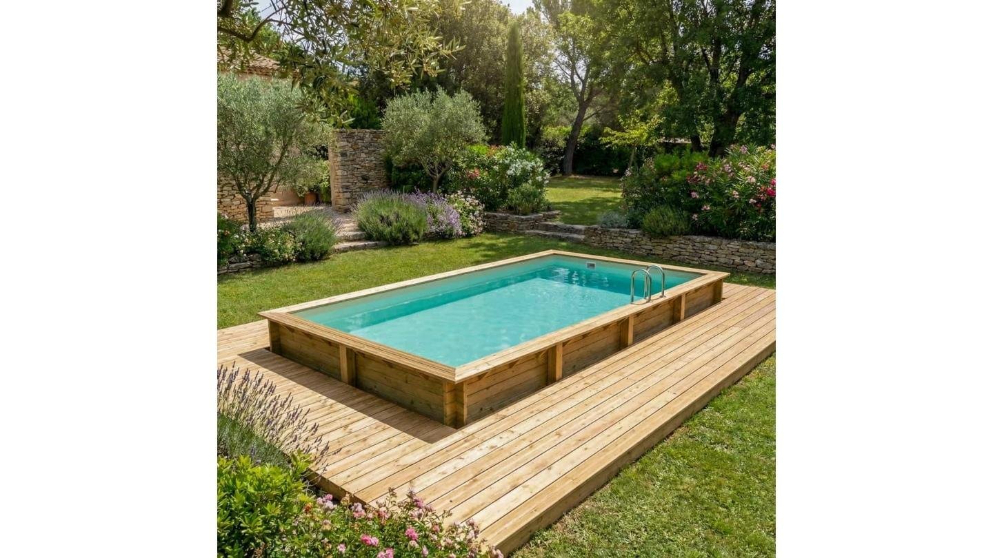 6-2.jpg Piscine Hors Sol En Bois Aqua 6.1 X 2.85 H.1.31 M avec plage - Image 1