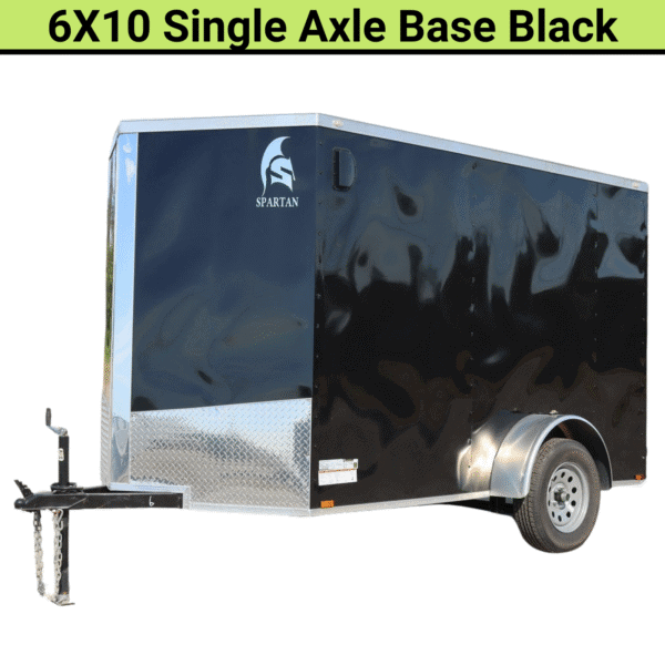 6X10SA_BASE_BLACK-01-600x600-1-1.png Spartan 6X10 Base Black Enclosed Cargo Trailer | Black | - Image 1