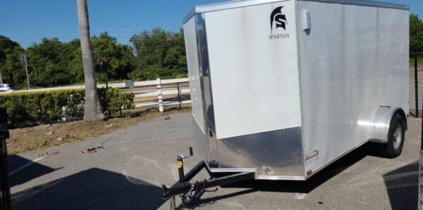 6X12SA-4-600x299-1-1.jpg Spartan 6X12 Single Axle Enclosed Cargo Trailer | .030 | White | SP6X12SA - Image 1
