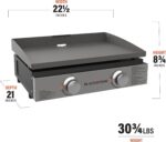 Blackstone 22″ Portable Tabletop Griddle – Dual Burner Flat Top Grill, 24,000 BTU Propane with Stainless Steel Faceplate & Rear Grease System - Image 10