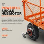 SuperHandy Electric-Assist Garden Cart, 5.7 Cu Ft, 440 lbs Load, All-Terrain Wheels - Image 3