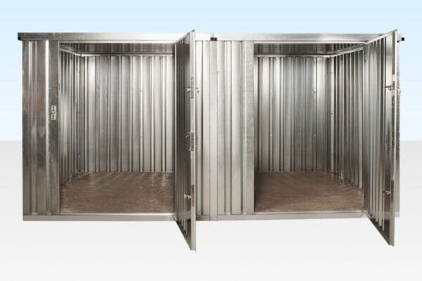975-linked-flatpack-store-4m-960x640-1-600x400-1-1-1.jpg 3M X 4.2M Side Linked Flat Pack Container Bundle (Galvanised) - Image 1