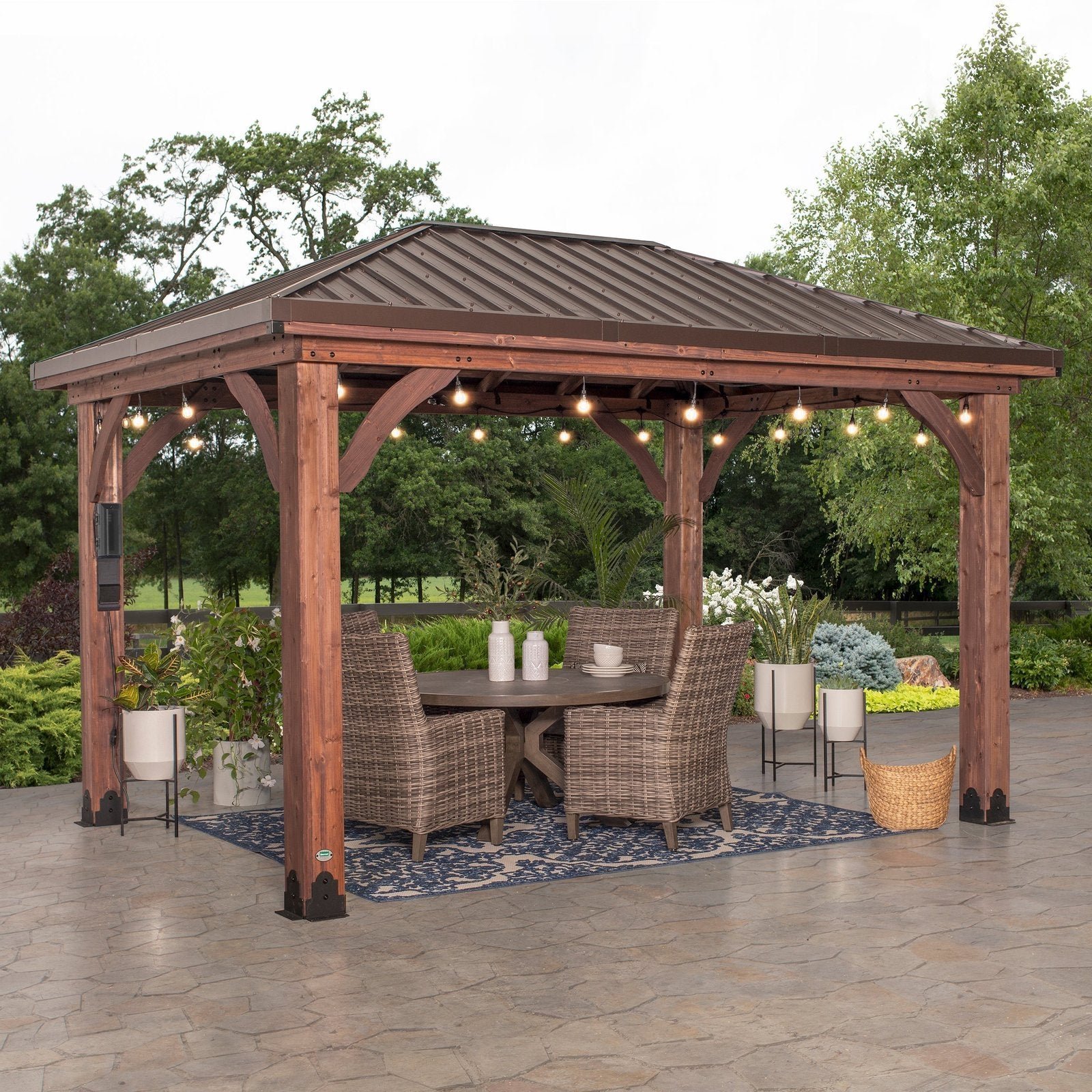 AYW-0019.1-1.jpg 14×10 Cordova Gazebo Dark Brown - Image 1