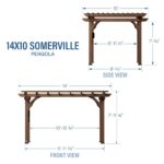 14×10 Somerville Pergola in Walnut Stain - Image 3