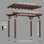 14×10 Somerville Pergola in Walnut Stain - Image 5