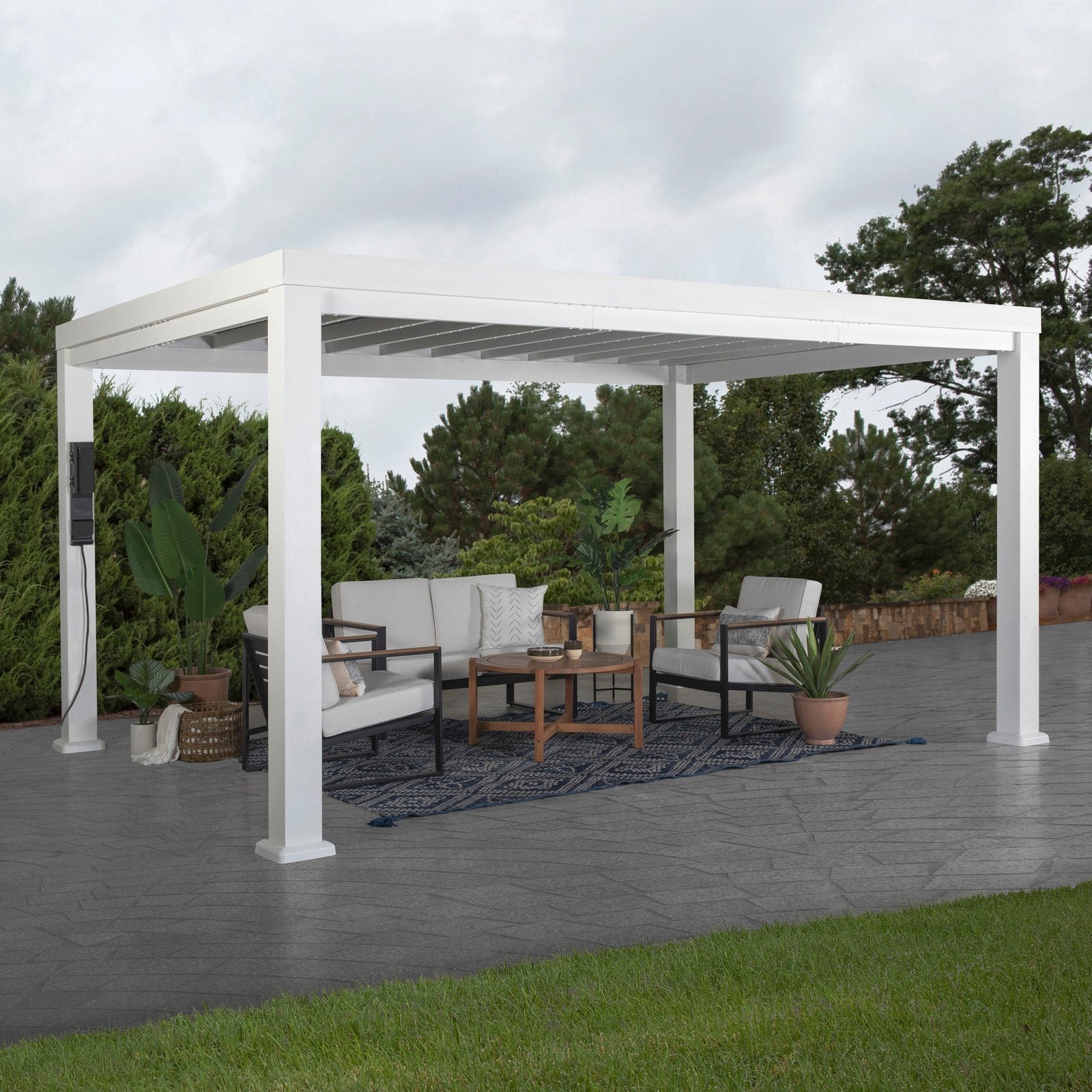 AYW-0026.1-1.jpg 14×10 Windham Modern Steel Pergola - Image 1