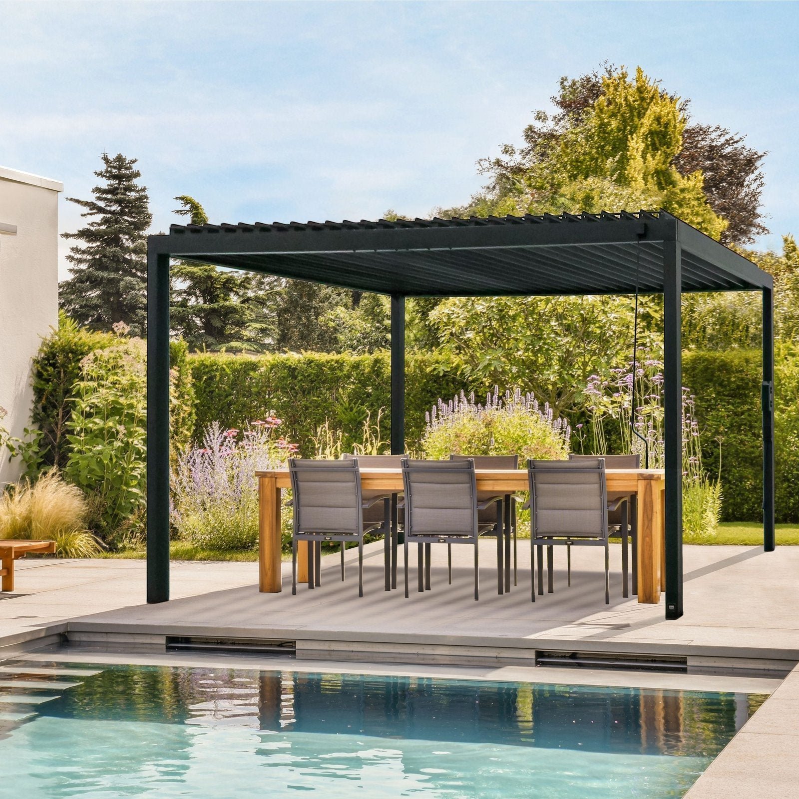AYW-0039.1-1.jpg 16×10 Sarasota Steel Louvered Pergola - Image 1