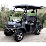 New Gas Golf Cart UTV Hybrid Big Hammer 200 GVX Side by Side UTV With Custom Rims/Tires – Black