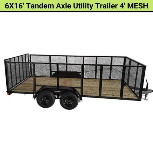 U6X16T24M-600x600-1-1.jpg Triple Crown 6X16? Tandem Axle Utility Trailer 4? MESH | U6X16T24M - Image 1