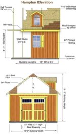 Hampton 12 ft. W x 16 ft. D Wood Storage Shed Kit with Floor (192 Sq. ft.) Installtion Included - Image 11