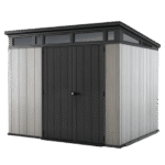 Keter Artisan 9×7 Foot Large Outdoor Shed with Floor with Modern Design for Patio Furniture
