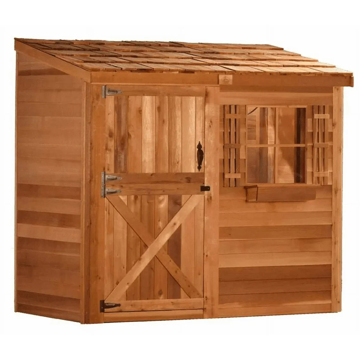 saybrokeeer-product-236-image-1.jpg Cedarshed Bayside 8' x 4' Western Red Cedar Lean-To Storage Shed - Image 1
