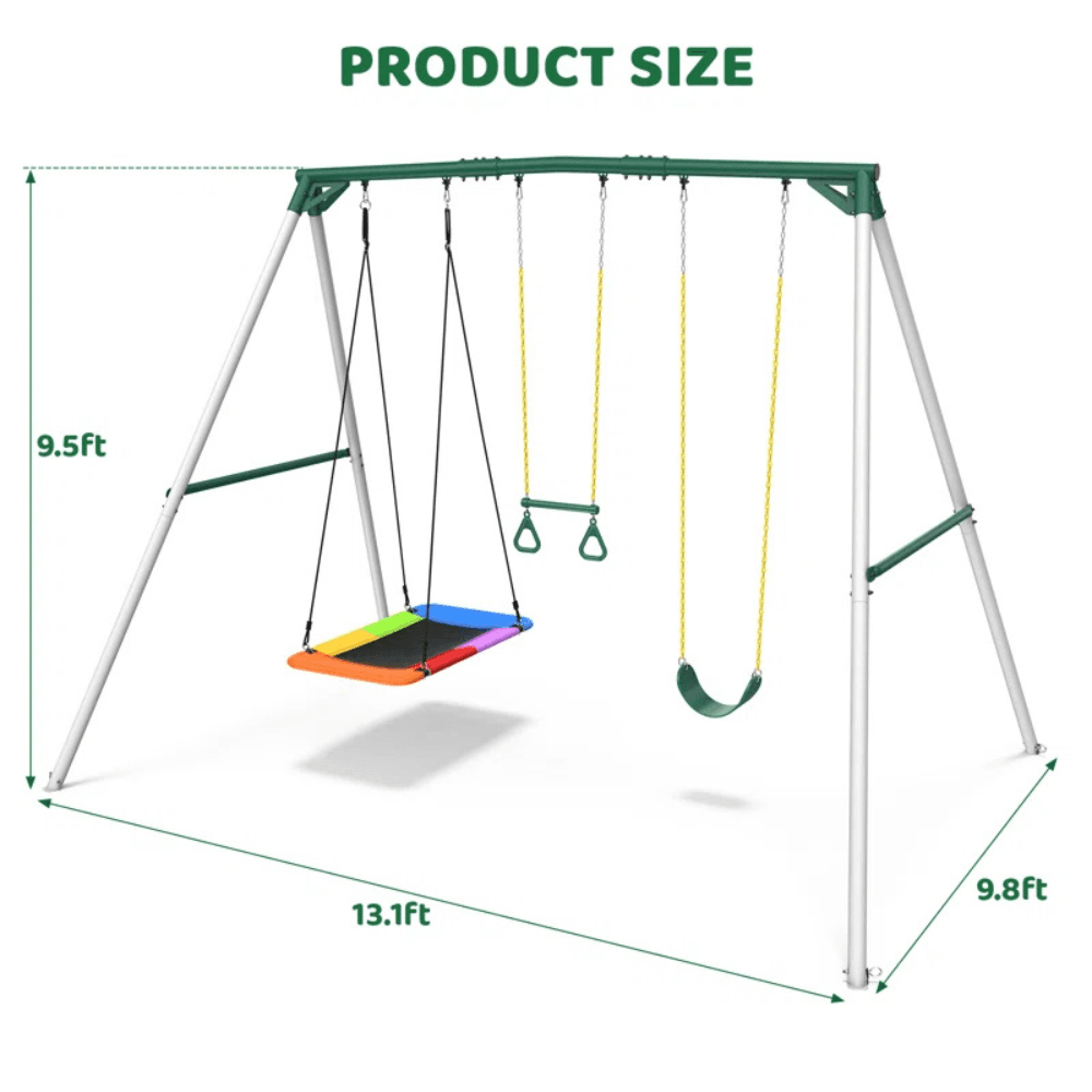 saybrokeeer-product-68-image-1.png Designasofa 9.5 Ft. Heavy-Duty Metal Swing Set with Belt Swing and Trapeze Bar - Image 1