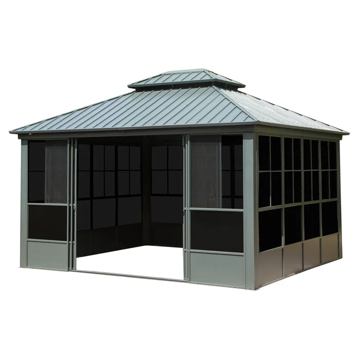 saybroker-product-1-image-1.png Designa 12' x 14' Hardtop Aluminum Gazebo with Galvanized Steel Roof - Image 1