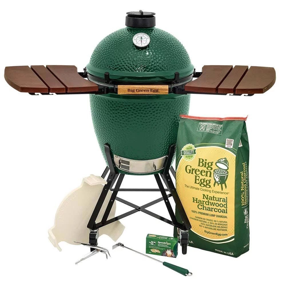 wxa.jpg Large Big Green Egg with Rolling Nest & Composite Egg Mates Package - Image 1